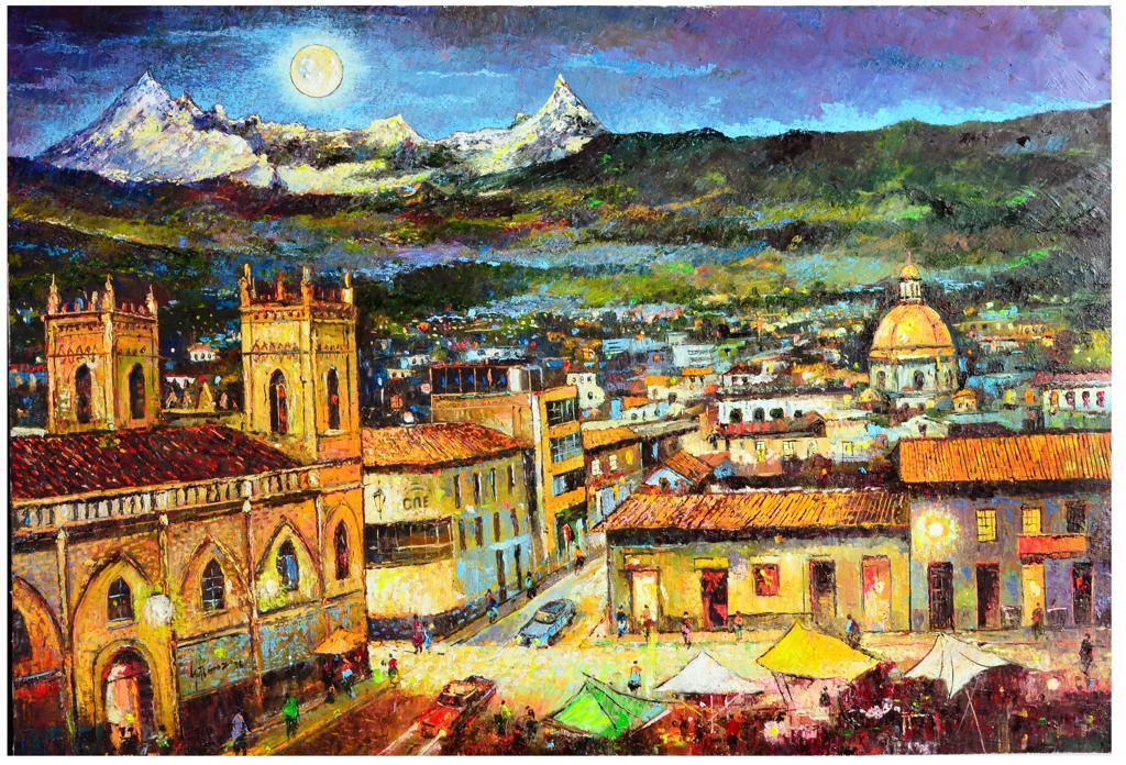 Cuadro de texto: Título: Balbanera - Chimborazo Técnica: Óleo sobre tela